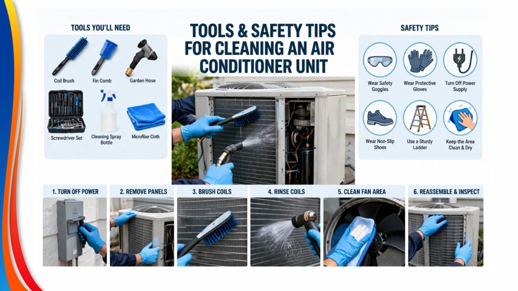 Tools & Safety Tips for Cleaning an Air Conditioner Unit
