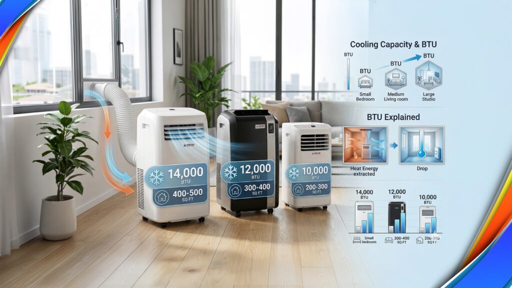 Top Portable Air Conditioners-- Cooling Capacity & BTU Explained