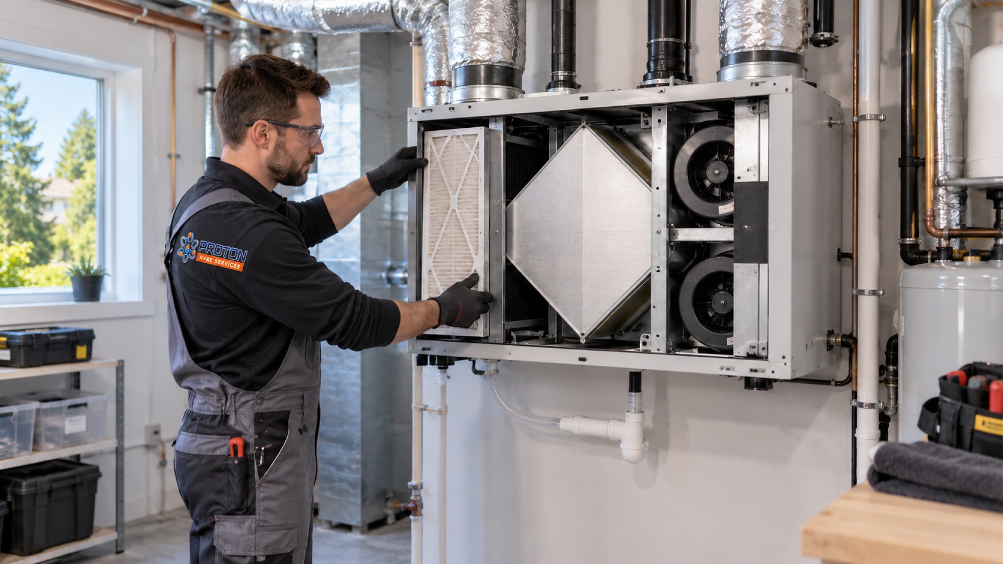 HRV maintenance checklist for filters, airflow, heat exchanger, grilles, condensate drain, and ventilation performance