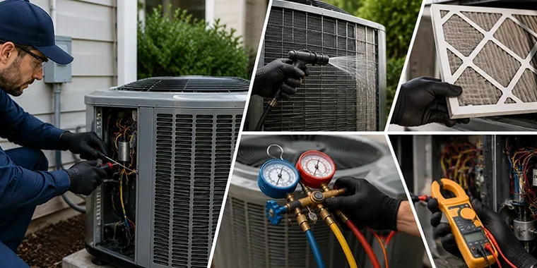 What is included in AC maintenance service – filter cleaning, refrigerant check and electrical inspection